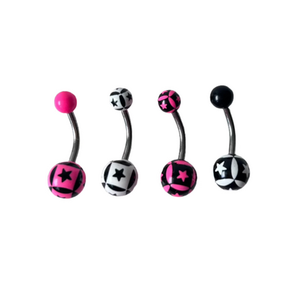 Last Chance Packs - Belly Ring - Acrylic Star in Square