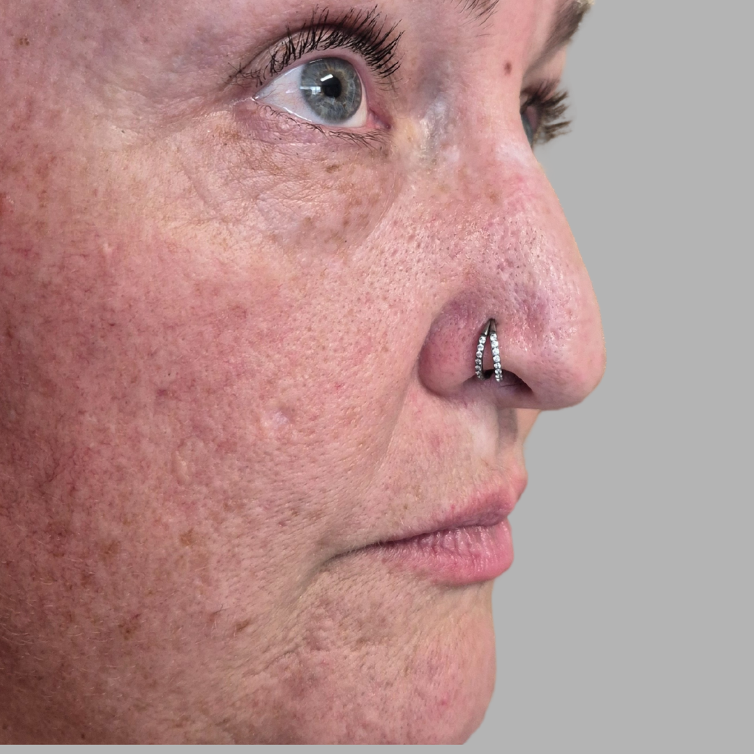 Nose Hoops - TITANIUM - Double Side-Facing Gems