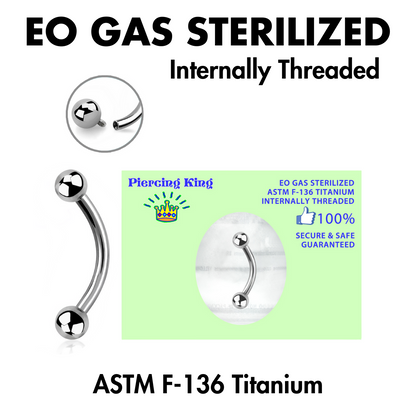 Pre-Sterilized - TITANIUM - IT Curved Barbells