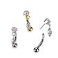 Curved Barbell - TITANIUM Threadless Dangle