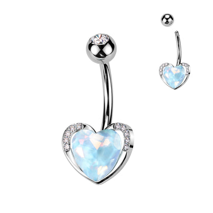 Belly Ring - Aqua AB Heart