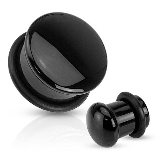 Organics Pairs - Single Flare Black Dome Plugs