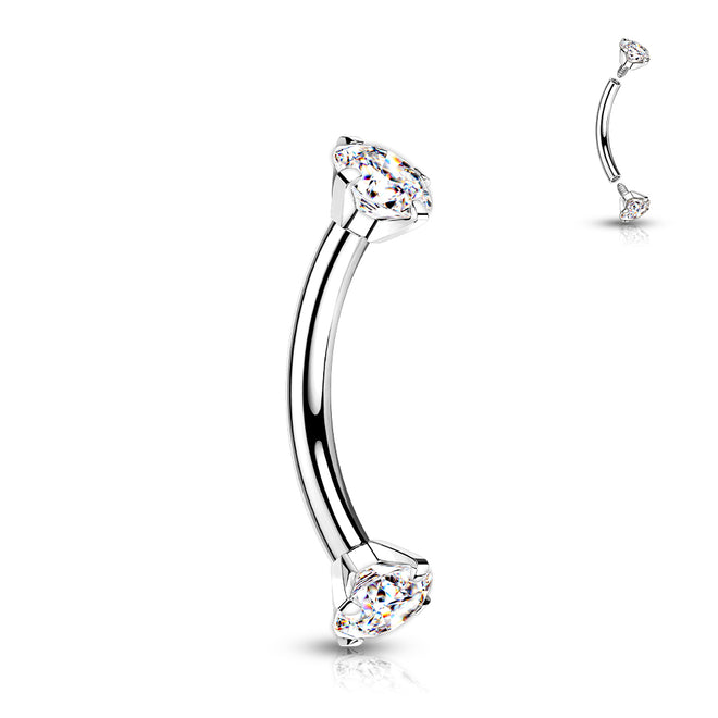 Curved Barbell - TITANIUM IT Prong Set