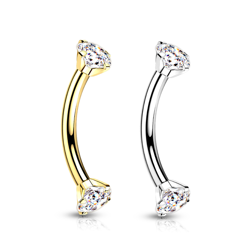 Curved Barbell - TITANIUM - IT Prong Set