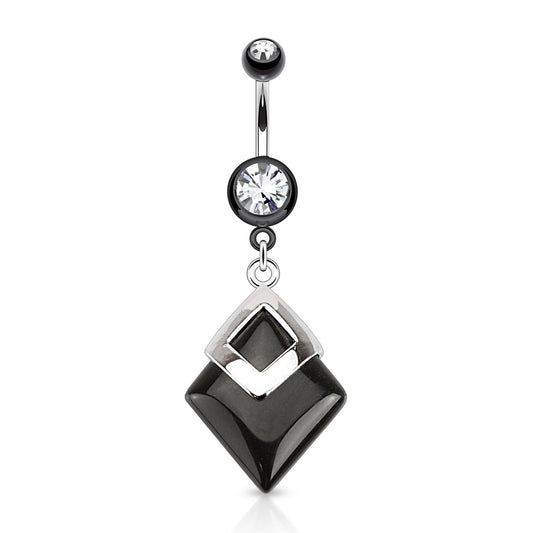 Belly Ring - H Diamond Gemstone