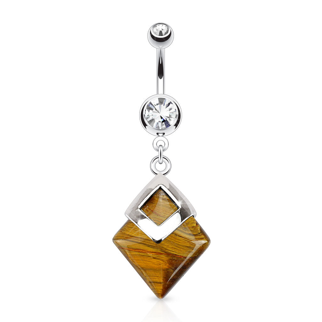 Belly Ring - H Diamond Gemstone