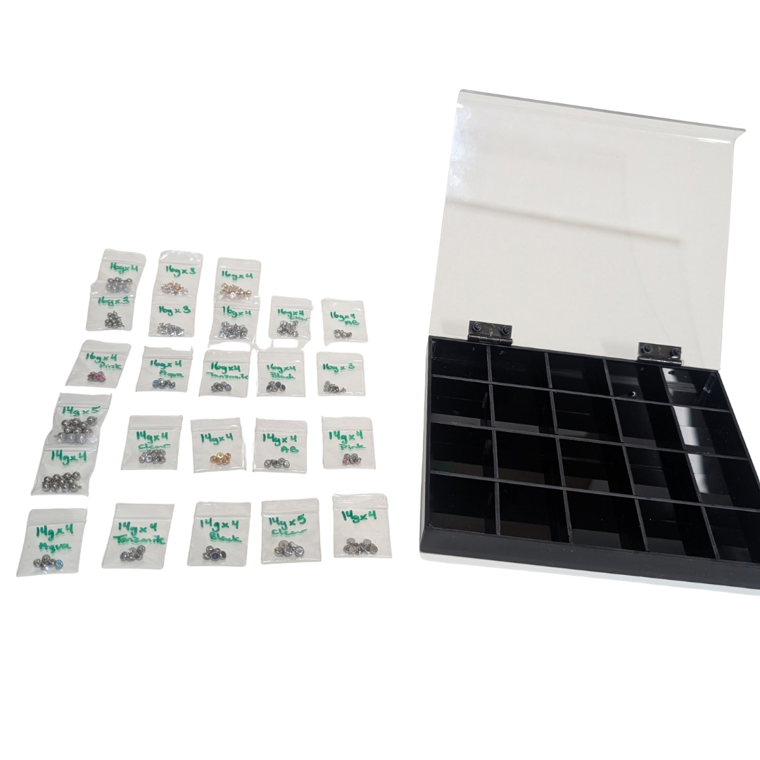 Display - Box With TITANIUM Internally Threaded Parts