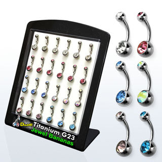 Display Of 24 Titanium Belly