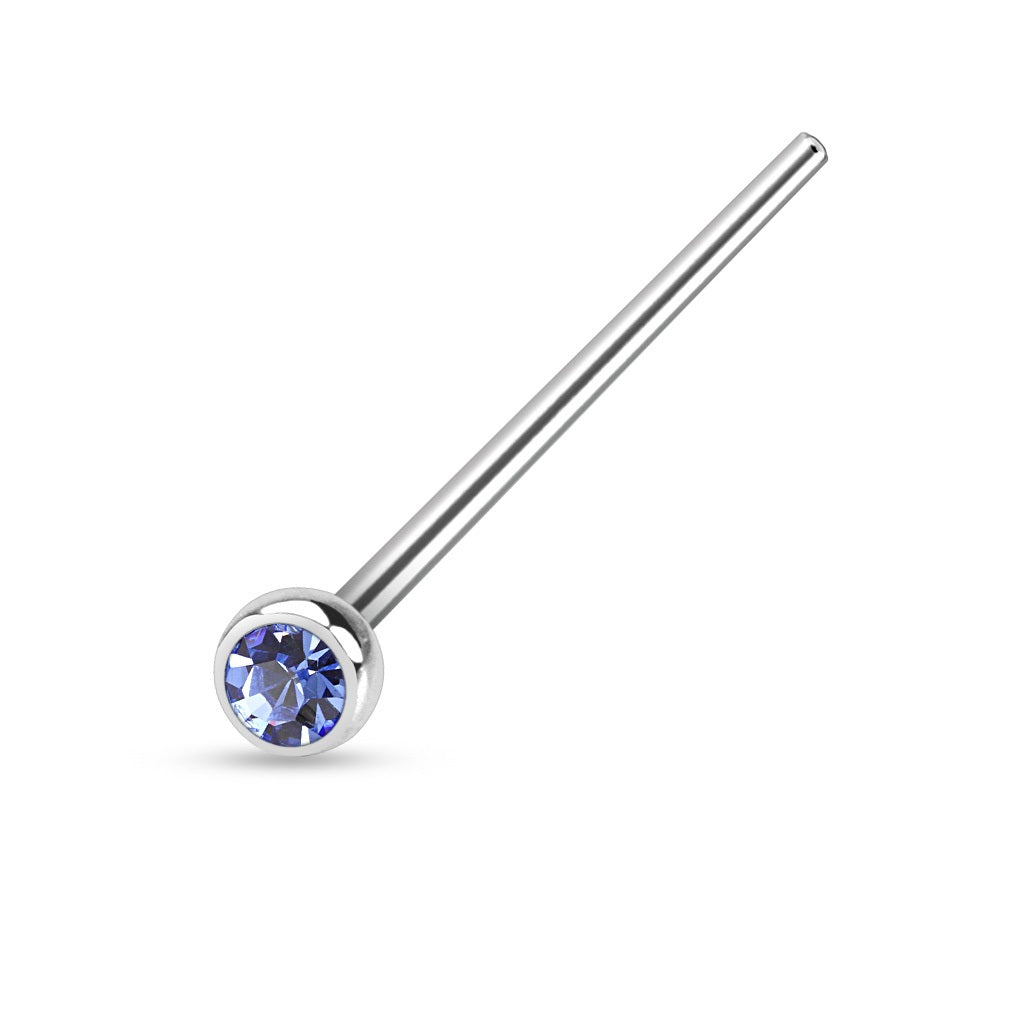 Nose Studs - Fish Tail With Press Set Gem