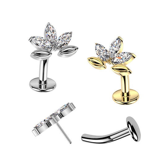 Belly Ring - TITANIUM Threadless Floating Marquise