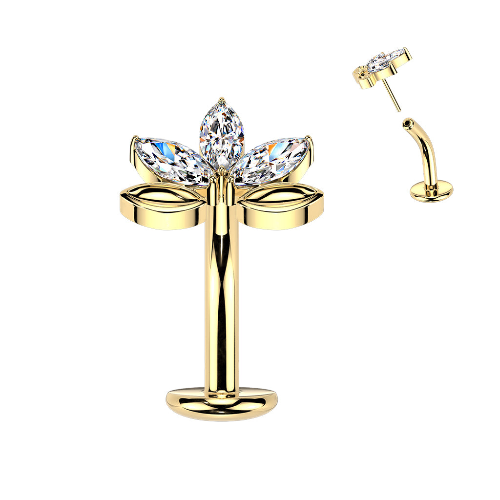 Belly Ring - TITANIUM Threadless Floating Marquise