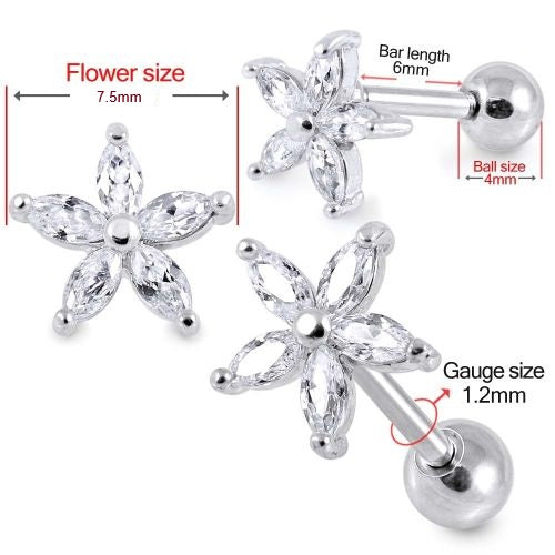 Cartilage - 5 Gem Flower