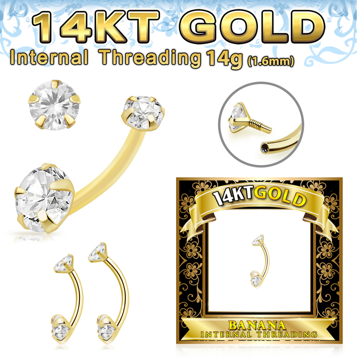 Belly Ring - 14 Karat Gold IT Double Jewel
