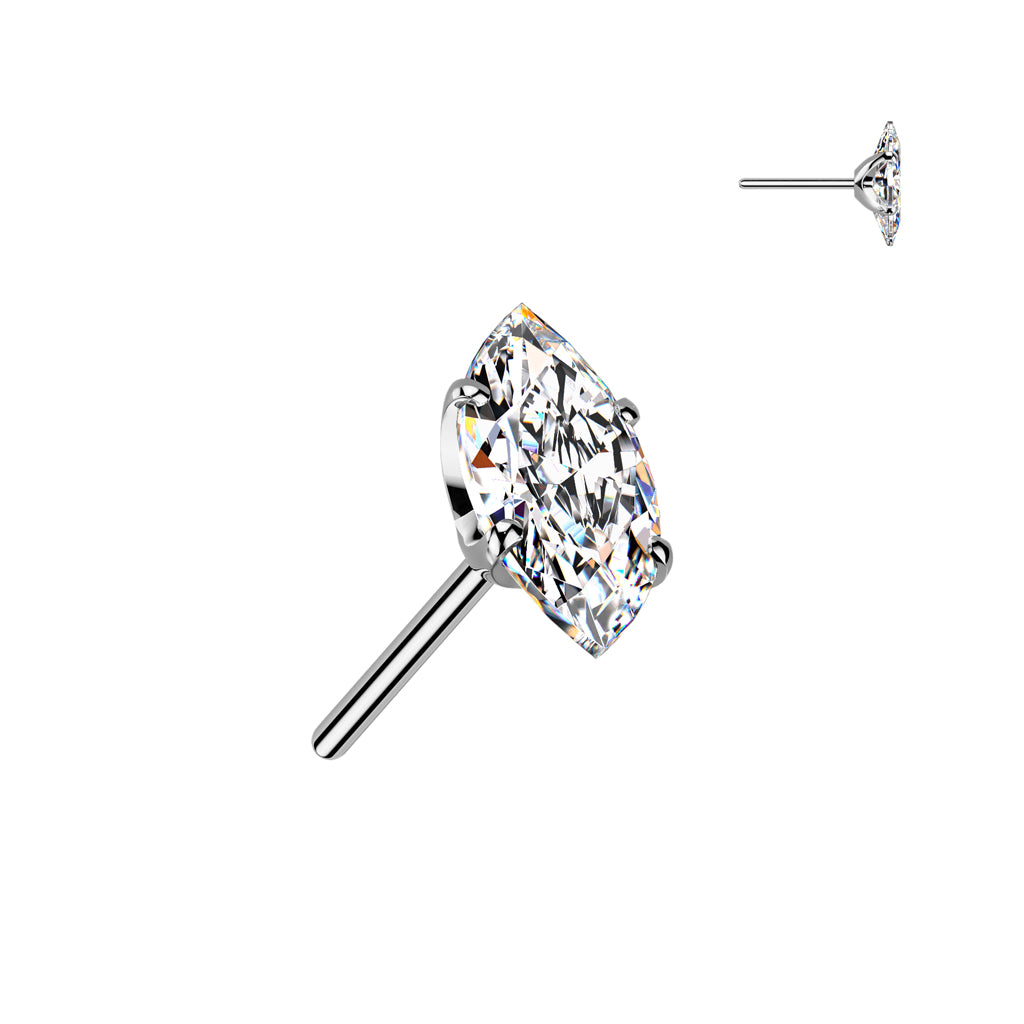 PARTS - TITANIUM - Threadless Marquise Gems