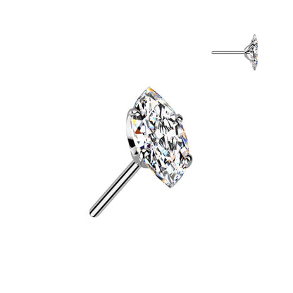 PARTS - TITANIUM - Threadless Marquise Gems
