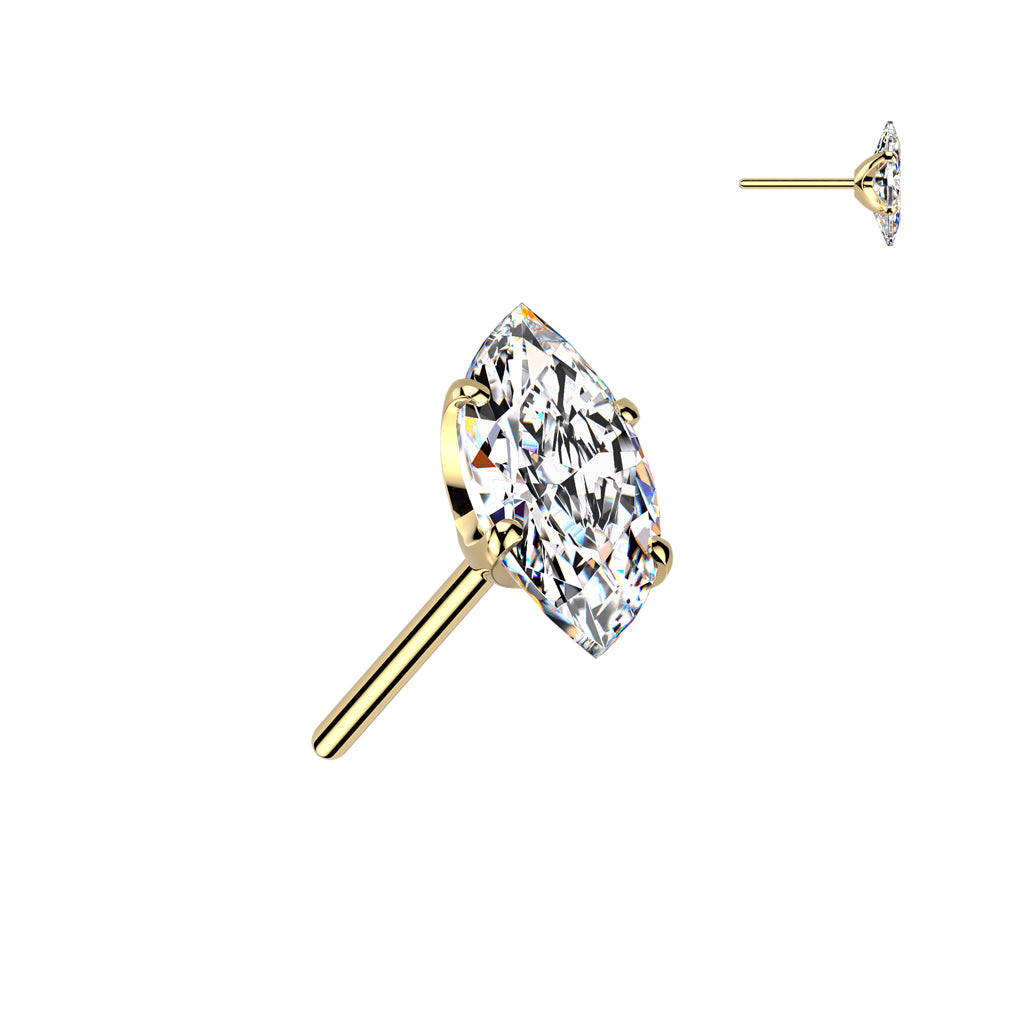 PARTS - TITANIUM - Threadless Marquise Gems