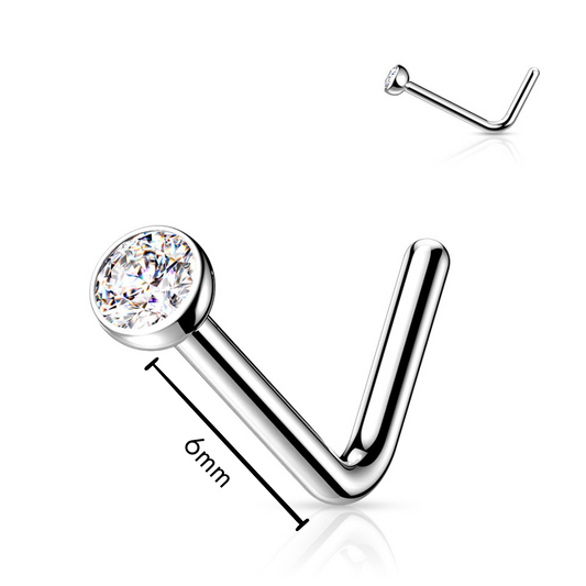 Nose Studs - TITANIUM - L-Bend