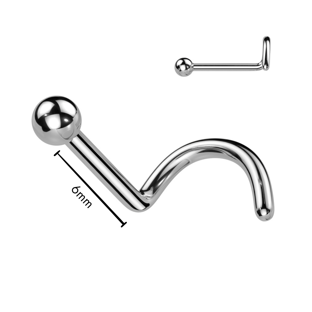 Nose Studs - TITANIUM - Nose Screw With Ball