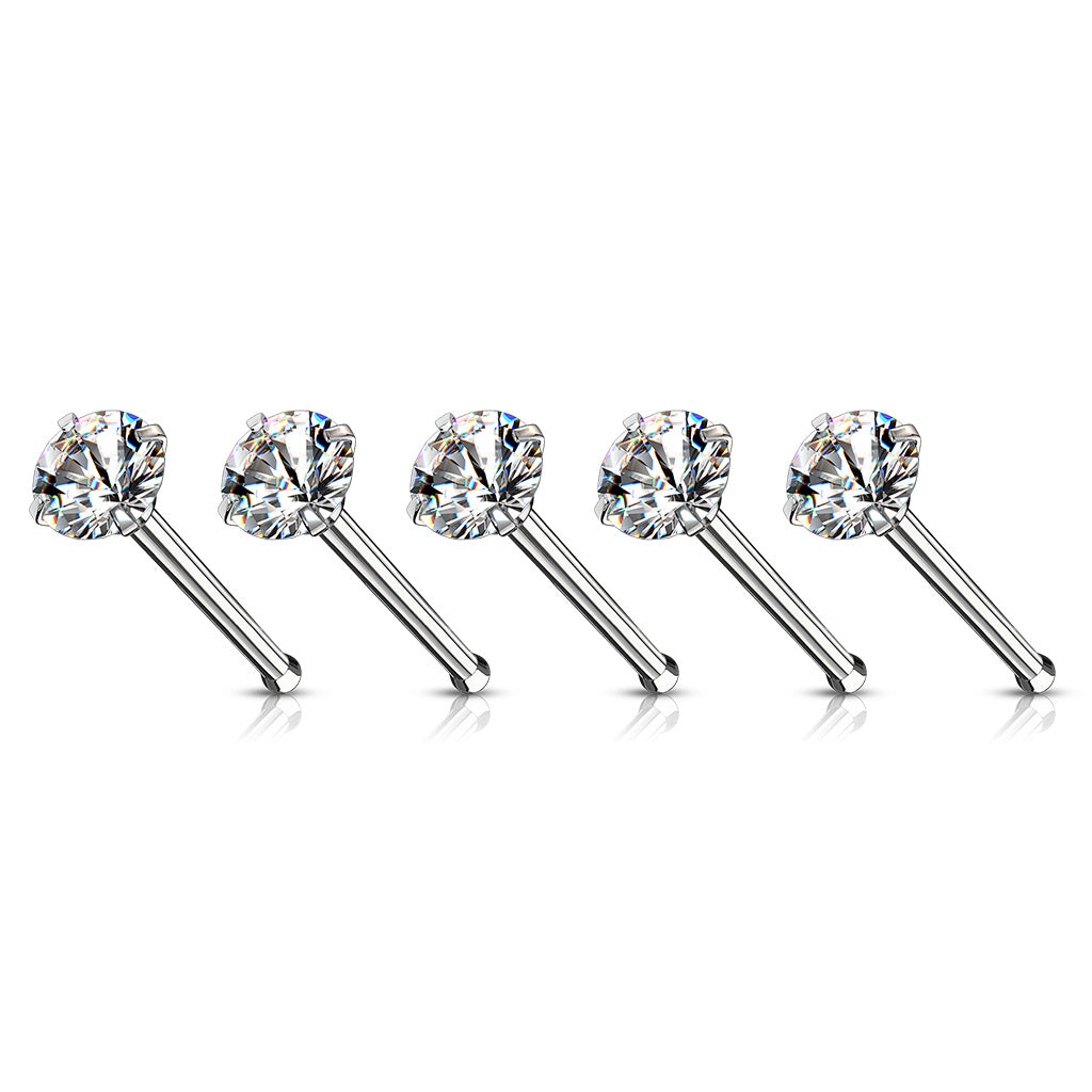 Nose Studs - Nose Bones With Prong-Set Gem