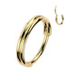 A 316L Surgical steel double nose hoop in an easy to use segment ring shown in gold plated. 