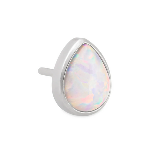 PARTS - TITANIUM - Threadless Teardrop Opal