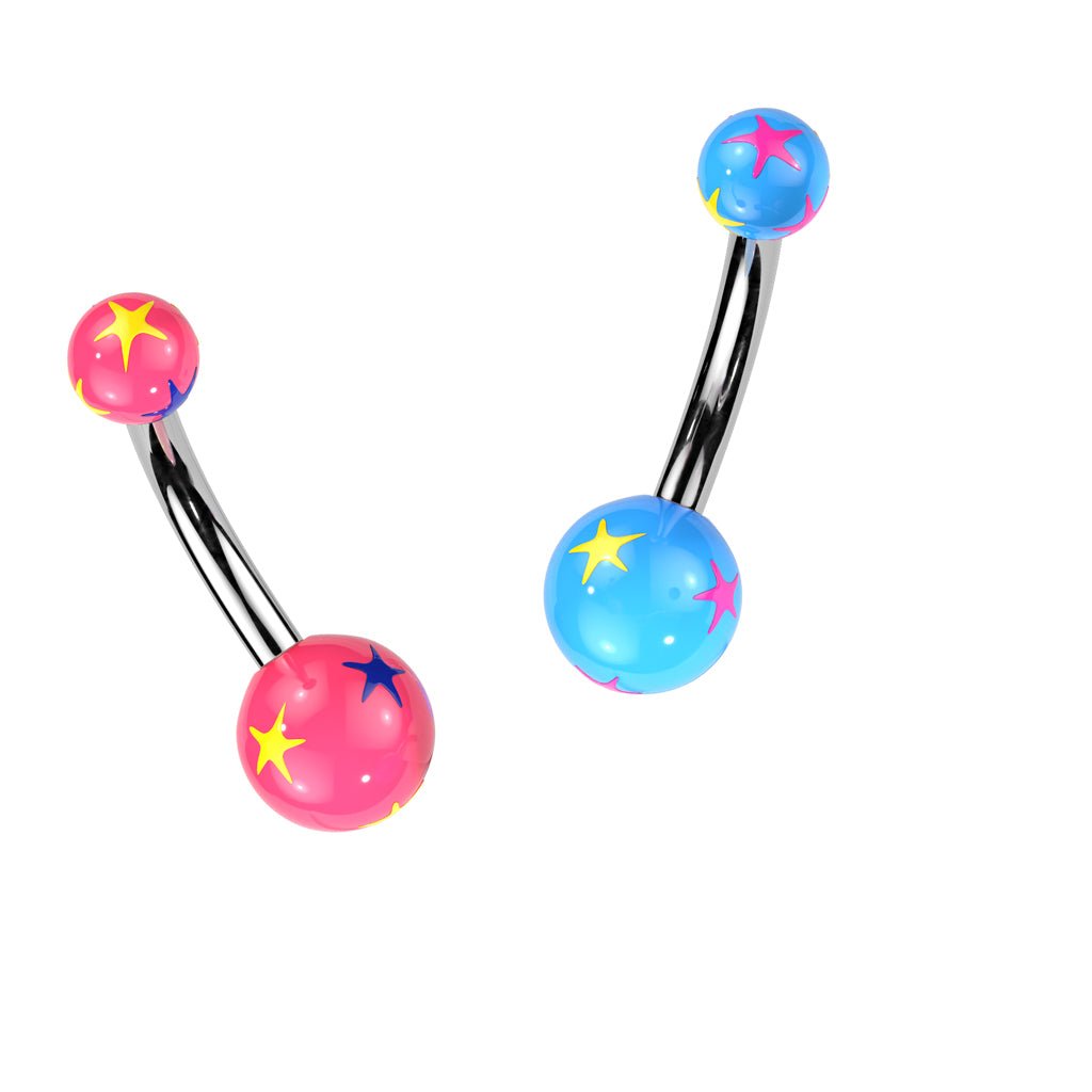 Belly Ring - Acrylic Pastel Stars