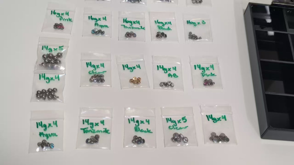 Display - Box With TITANIUM Internally Threaded Parts