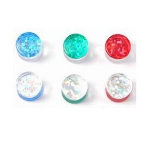 Tunnels / Plugs Pairs - Acrylic Reversible Glitter