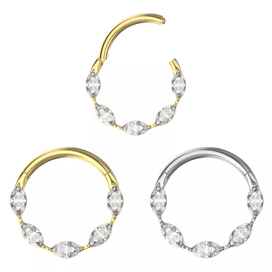 Segment Ring - TITANIUM - Marquise Lined