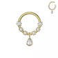 Segment Ring - CZ Gems And Teardrop Dangle