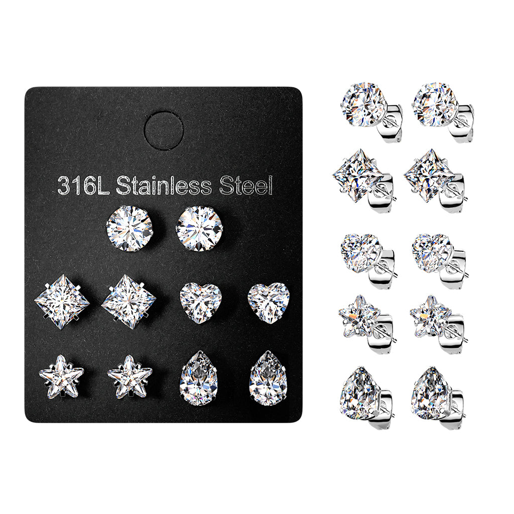 Earrings - 5 Pairs Assorted