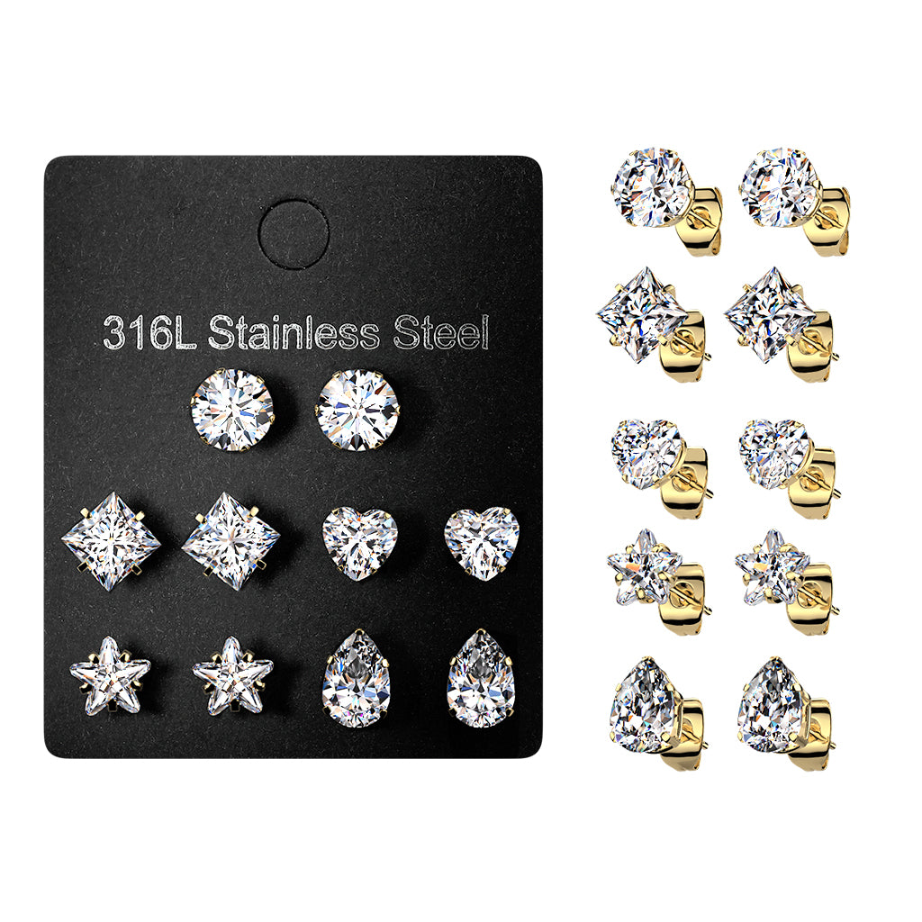 Earrings - 5 Pairs Assorted