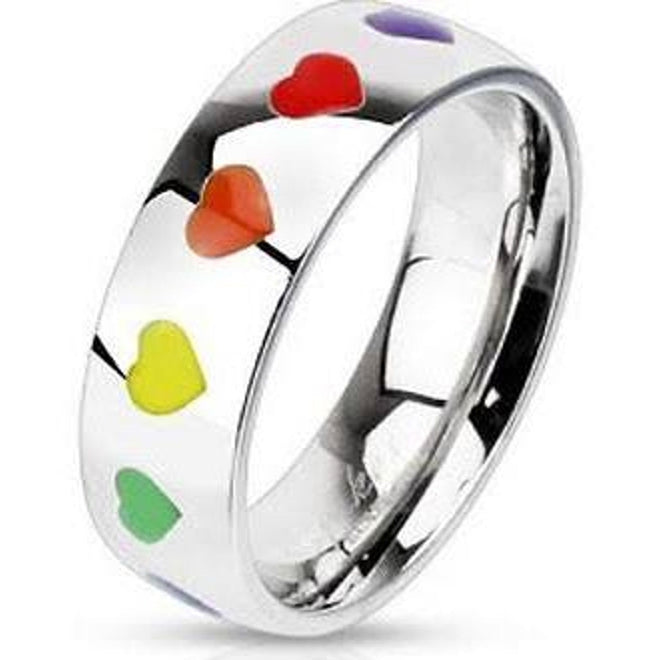 Rings - Painted Rainbow Heart