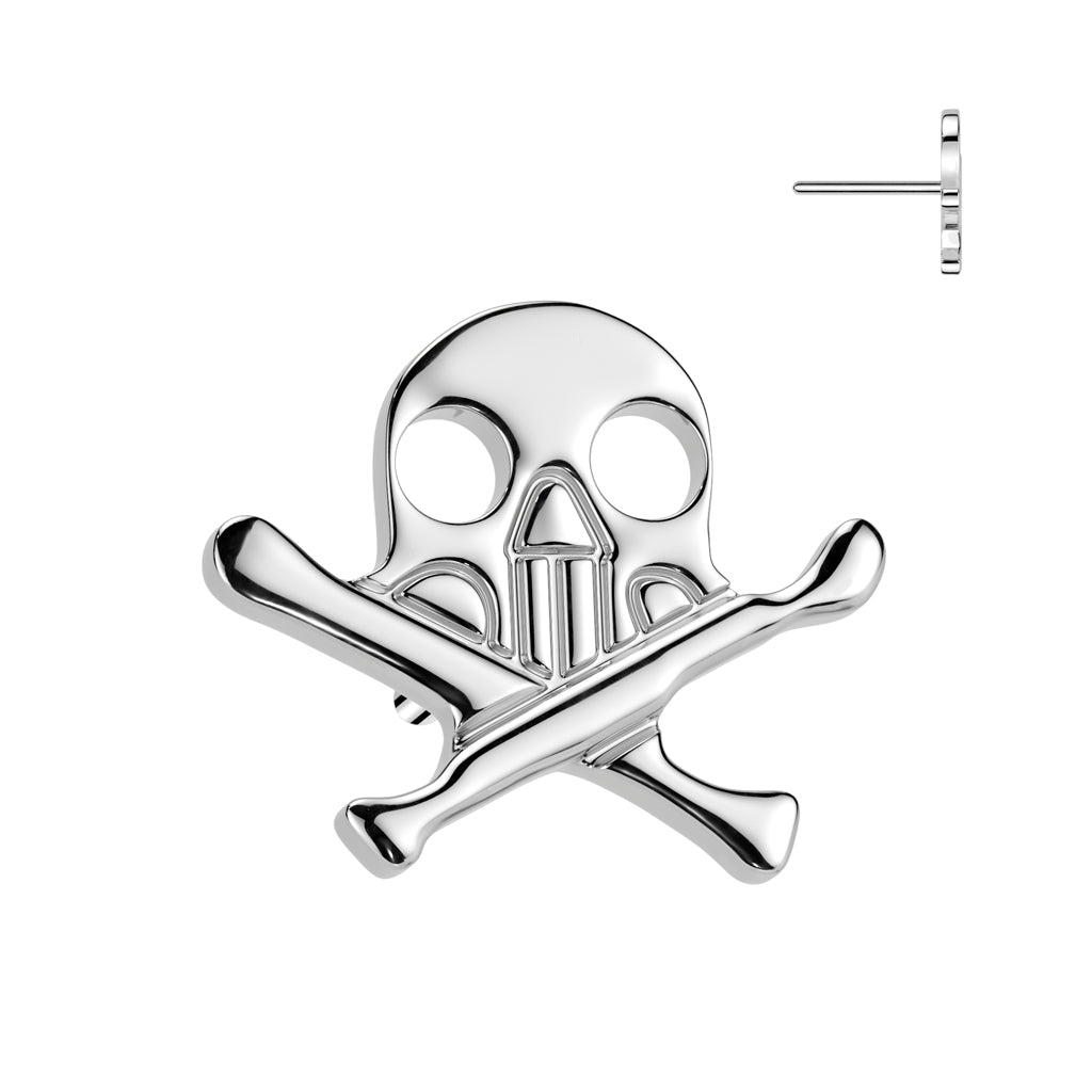 PARTS - TITANIUM - Threadless Skull & Crossbones