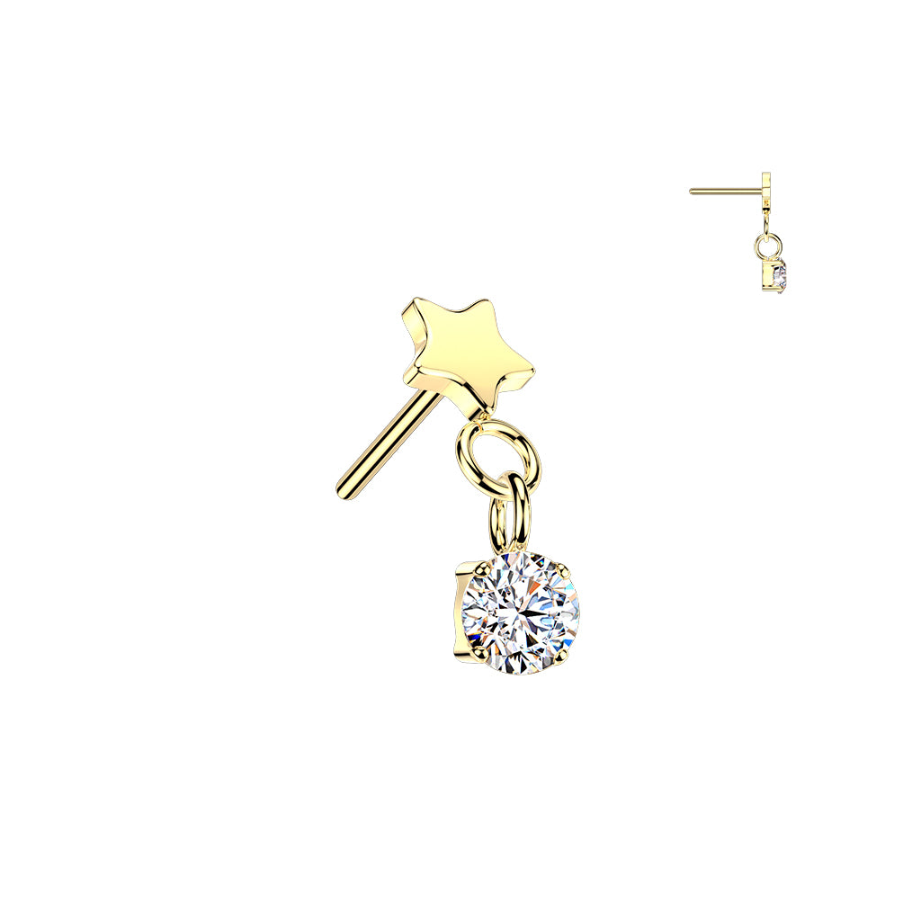 PARTS - TITANIUM - Threadless Star And Dangle