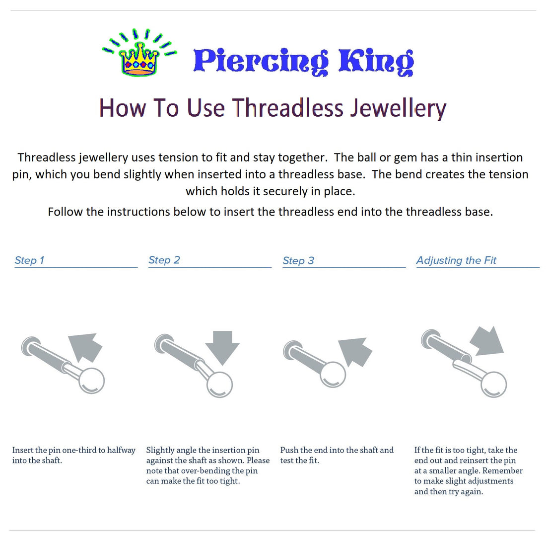 A gold plated titanium nose screw with a clear cubic zirconia gem.