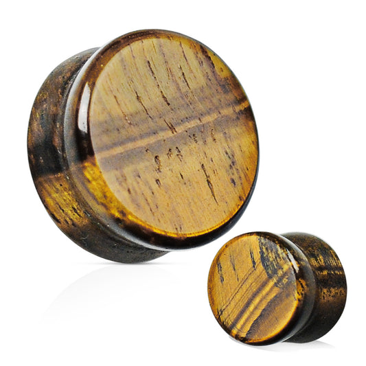 Organics - Natural Stone Plugs - Tiger's Eye