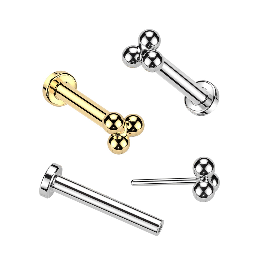 Labrets - TITANIUM Threadless Trinity Ball Cluster – Piercing King