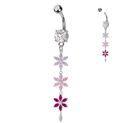 Belly Ring - Triple Flower