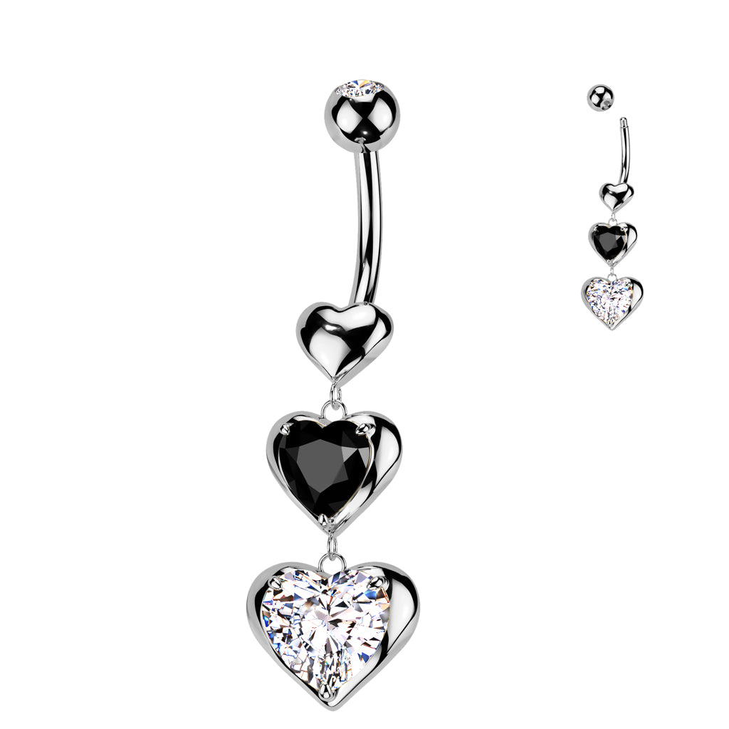 Belly Ring - Triple Heart