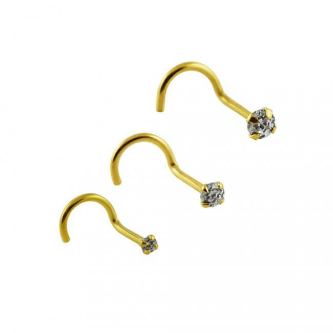 Nose Studs - 14 Karat Gold Nose Screws