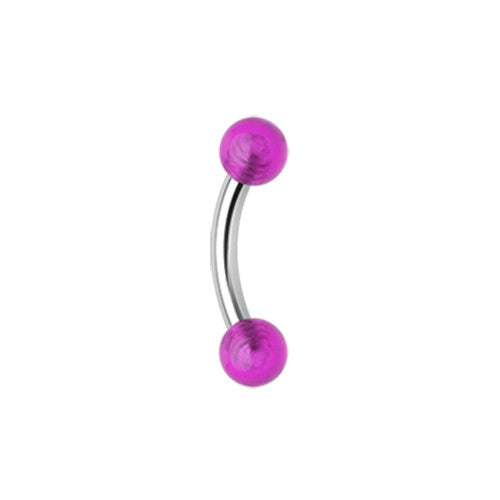 Curved Barbell - SS With Acrylic Balls