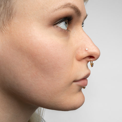 Nose Studs - 36 Pack With Glitter Opal