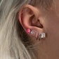 Earrings - Surgical Steel Square Gems 10 Pair