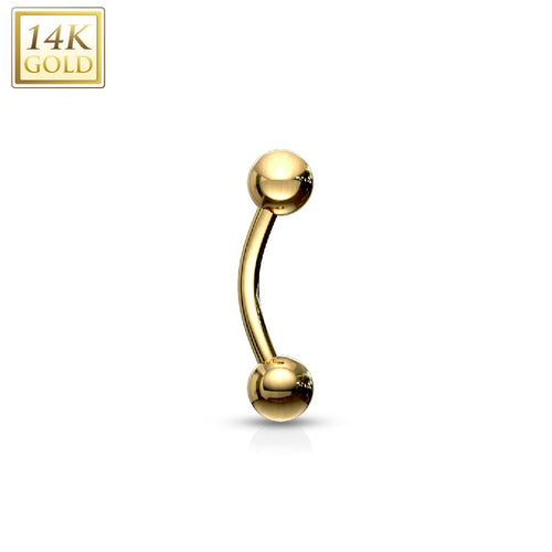Curved Barbell - 14 Karat Gold