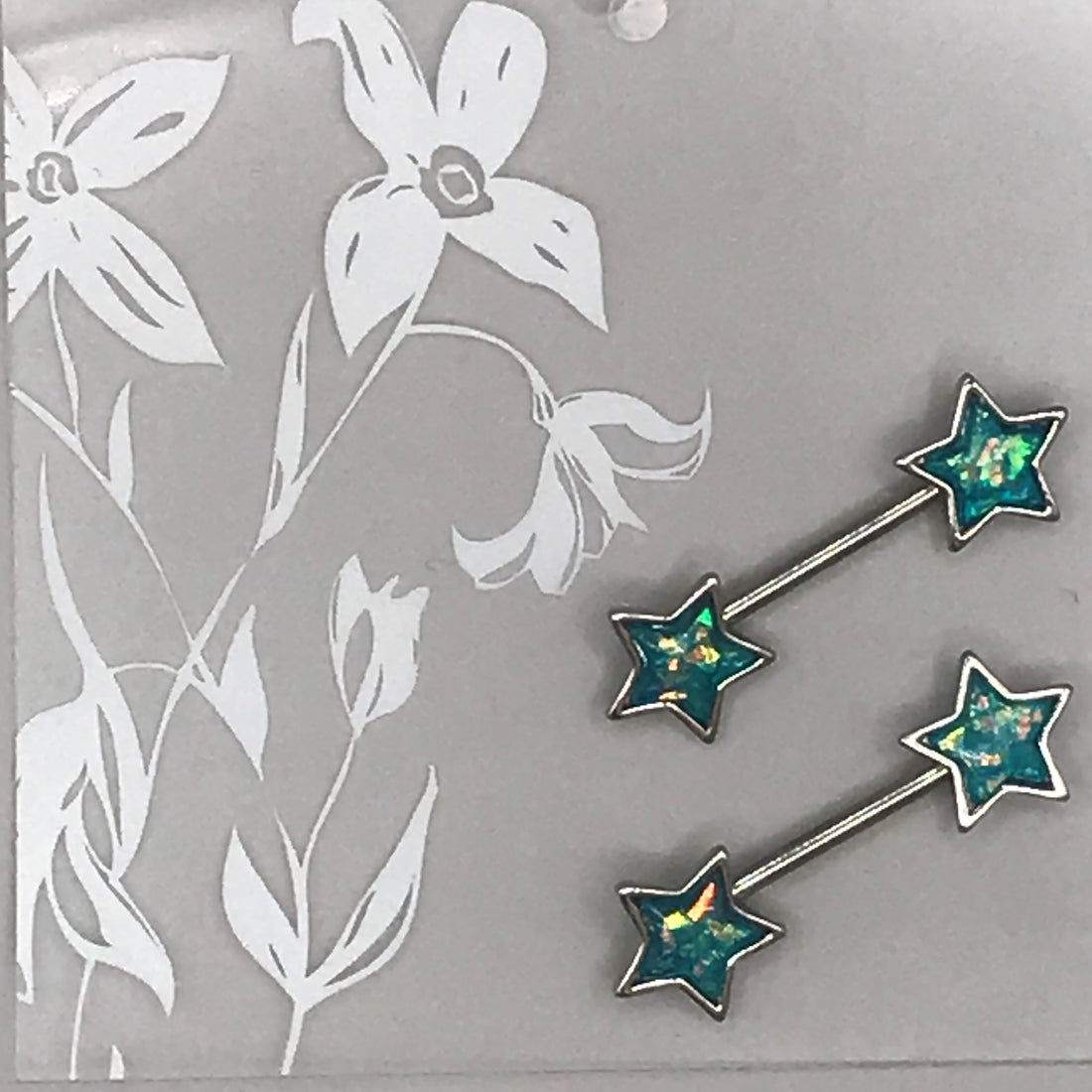 Nipple - Glitter Opal Star Barbell