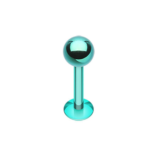 blue green anodized surgical steel labret piercing studs