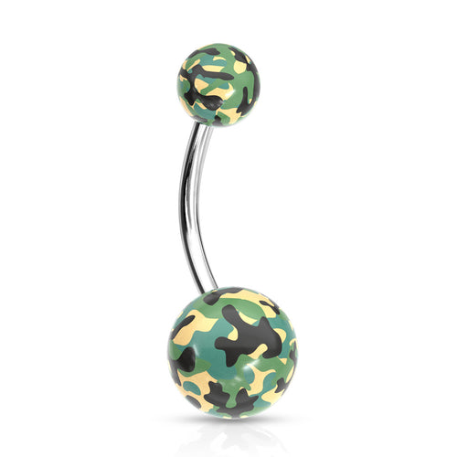 Belly Ring - Acrylic Camouflage