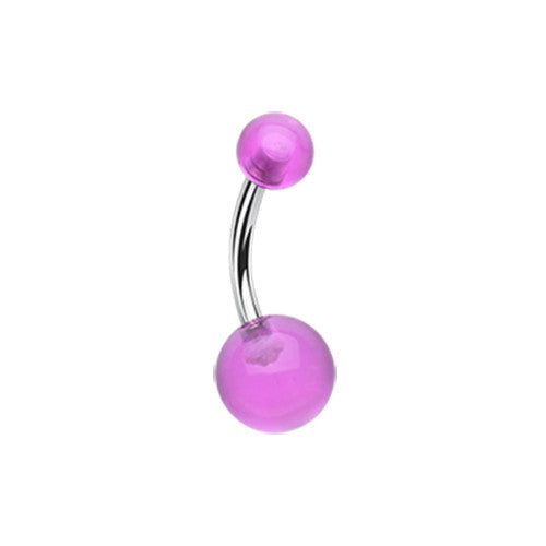 Belly Ring - SS With Acrylic Balls