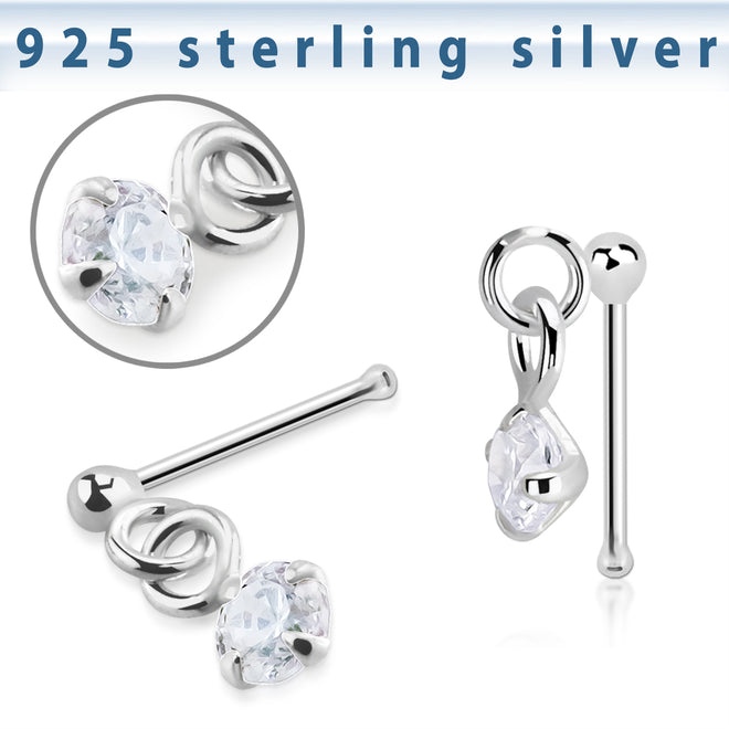 Nose Studs - Dangly CZ